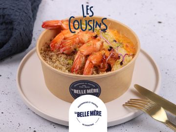 CREVETTES LAQUEES ET MOUSSELINE DE CAROTTE