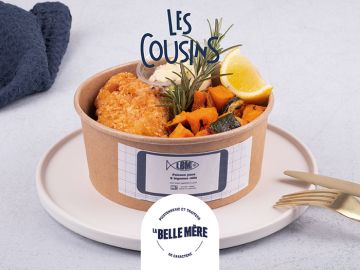 POISSON PANE ET LEGUMES ROTIS 