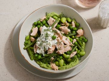 SAUMON ET LEGUMES VERTS